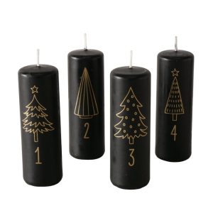 Valcová sviečka Advent -  4ks