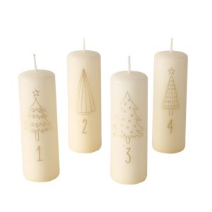 Valcová sviečka Advent -  4ks